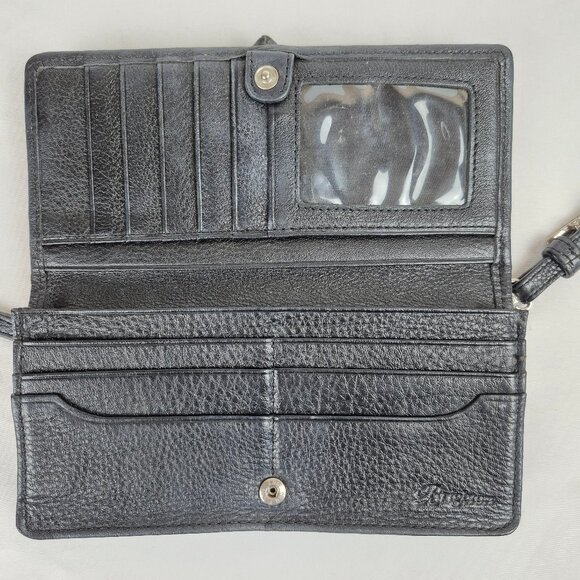 Brighton Bella Luna Crossbody Clutch Wallet Two Tone Black & Brown - Picture 7 of 16